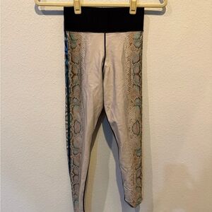 Ultracor Beige and Teal Snake Print Leggings